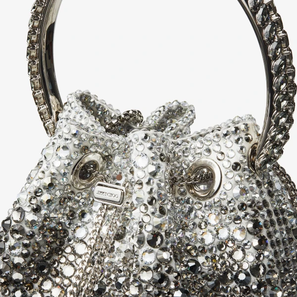 Black, Smoke and Clear Jimmy Choo Bon Bon Bucket Bag, view 4 | Bucket Bags