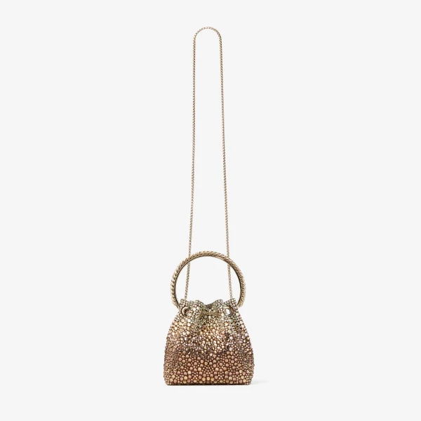 Bronze and Honey Mix Jimmy Choo Bon Bon Bucket Bag, view 6 | Bucket Bags