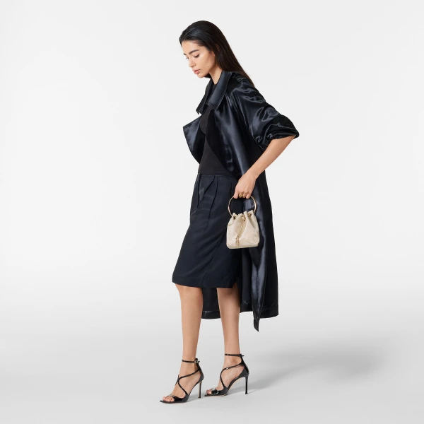 Champagne and Light Gold Jimmy Choo Bon Bon Bucket Bag, view 2 | Bucket Bags