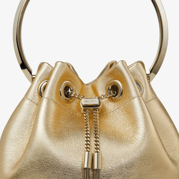 Gold Jimmy Choo Bon Bon Bucket Bag, view 5 | Bucket Bags