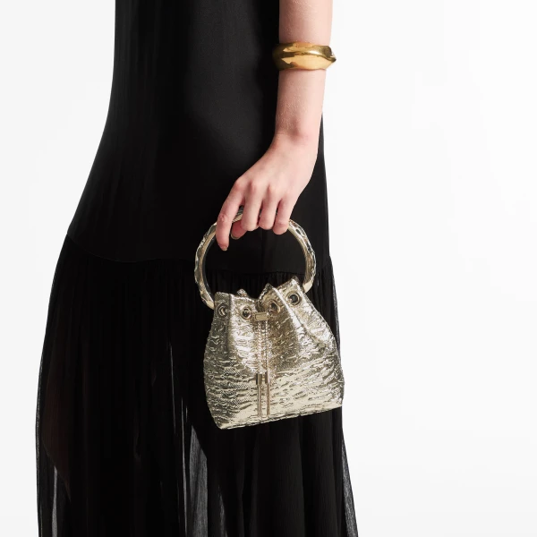 Gold and Multi Jimmy Choo Bon Bon Bucket Bag, view 2 | Bucket Bags