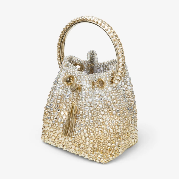 Gold and Silver Jimmy Choo Bon Bon Bucket Bag, view 2 | Bucket Bags