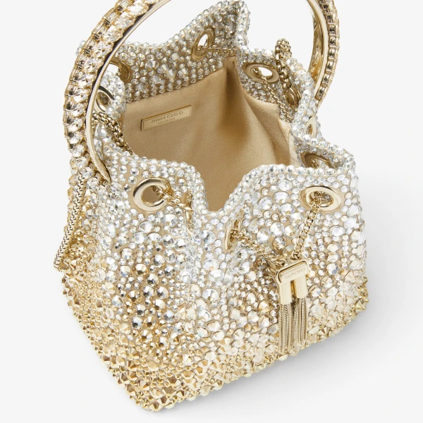 Gold and Silver Jimmy Choo Bon Bon Bucket Bag, view 5 | Bucket Bags