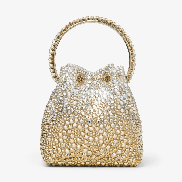 Gold and Silver Jimmy Choo Bon Bon Bucket Bag, view 6 | Bucket Bags