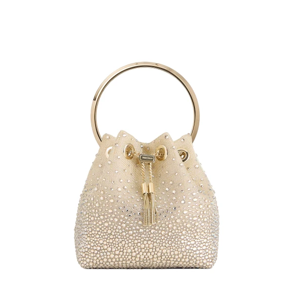 Beige Jimmy Choo Bon Bon Bucket Bag | Bucket Bags