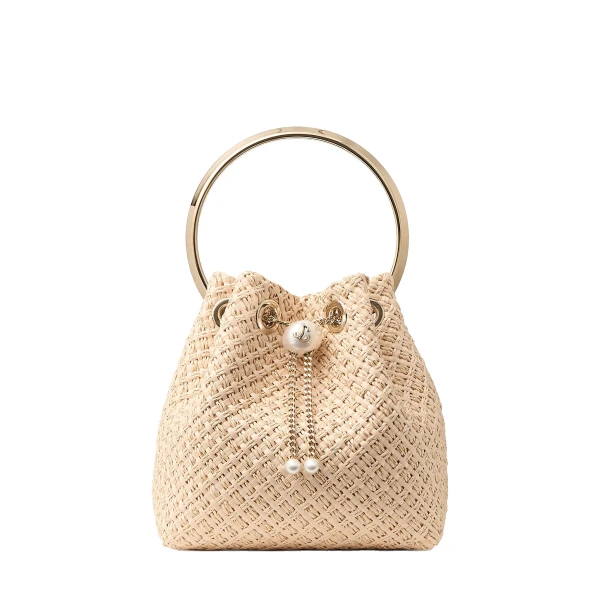 Beige Jimmy Choo Bon Bon Bucket Bag | Bucket Bags