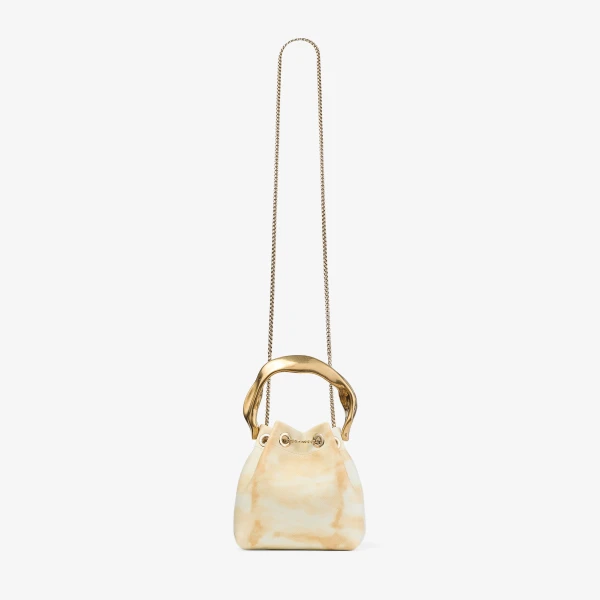 Natural Mix and Gold Jimmy Choo Bon Bon Bucket Bag, view 6 | Bucket Bags