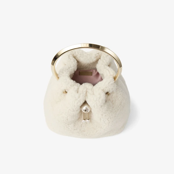 Natural and Light Gold Jimmy Choo Bon Bon Bucket Bag, view 5 | Bucket Bags