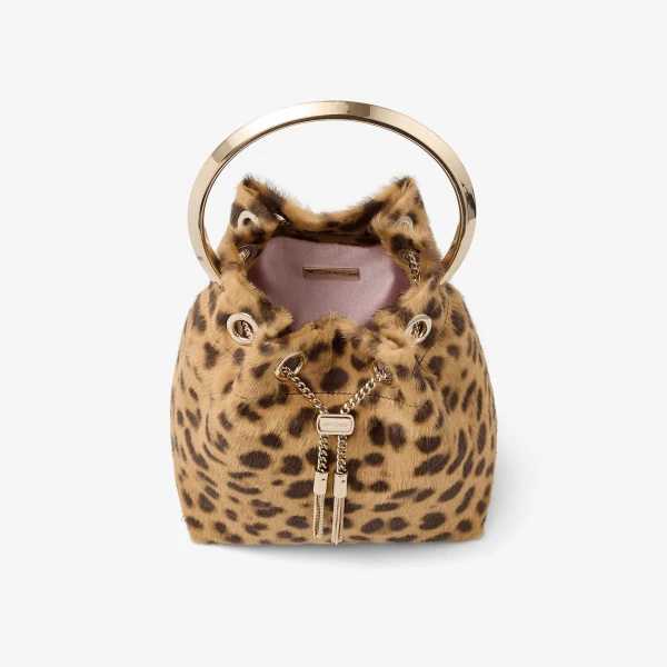 Natural and Light Gold Jimmy Choo Bon Bon Bucket Bag, view 5 | Bucket Bags