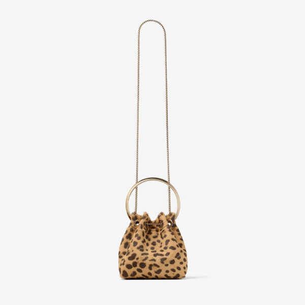 Natural and Light Gold Jimmy Choo Bon Bon Bucket Bag, view 6 | Bucket Bags