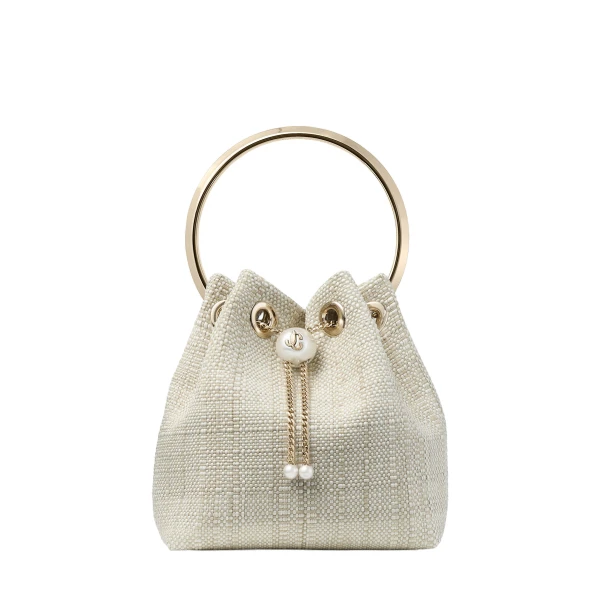 Beige Jimmy Choo Bon Bon Bucket Bag | Bucket Bags