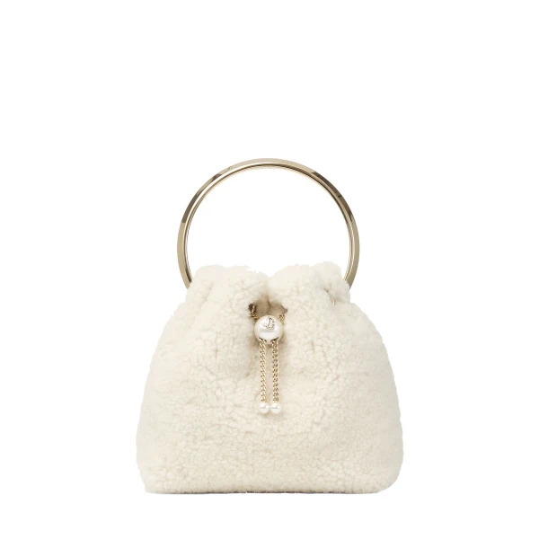 Beige Jimmy Choo Bon Bon Bucket Bag | Bucket Bags