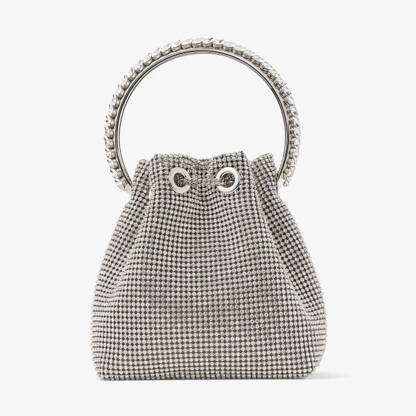 Silver Jimmy Choo Bon Bon Bucket Bag, view 5 | Bucket Bags