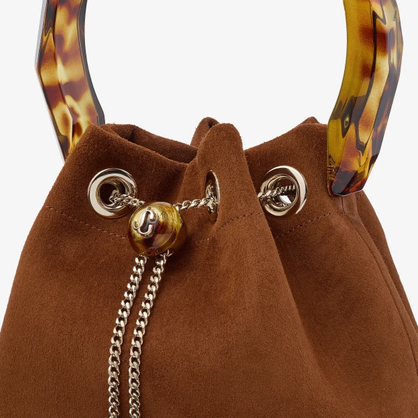 Tan, Multi and Tortoiseshell Jimmy Choo Bon Bon Bucket Bag, view 4 | Bucket Bags