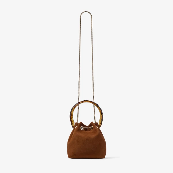Tan, Multi and Tortoiseshell Jimmy Choo Bon Bon Bucket Bag, view 6 | Bucket Bags