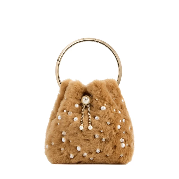 Beige Jimmy Choo Bon Bon Bucket Bag | Bucket Bags