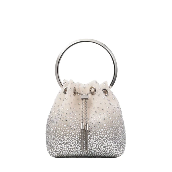 White Jimmy Choo Bon Bon Bucket Bag | Bucket Bags