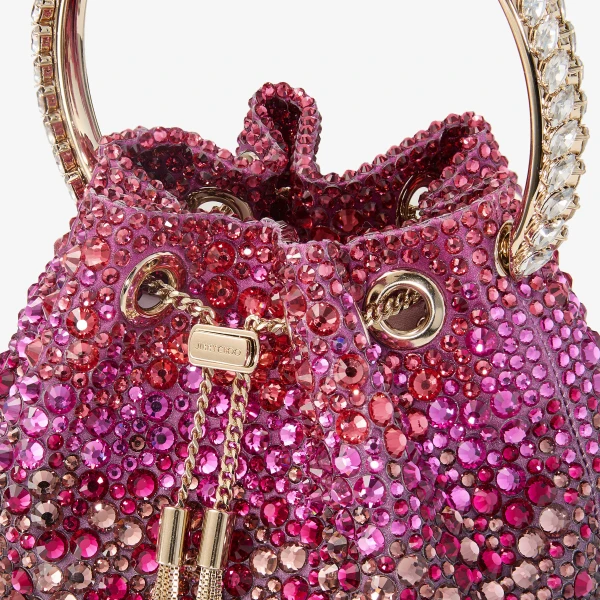 Winter Bloom and Violet Orchid Jimmy Choo Bon Bon Bucket Bag, view 4 | Bucket Bags