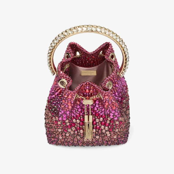 Winter Bloom and Violet Orchid Jimmy Choo Bon Bon Bucket Bag, view 5 | Bucket Bags