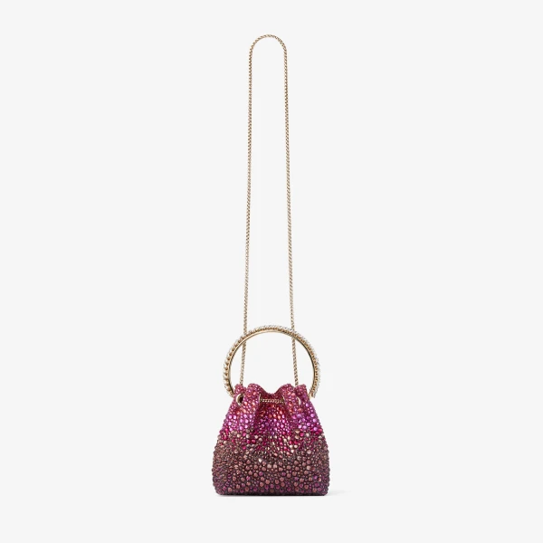 Winter Bloom and Violet Orchid Jimmy Choo Bon Bon Bucket Bag, view 6 | Bucket Bags