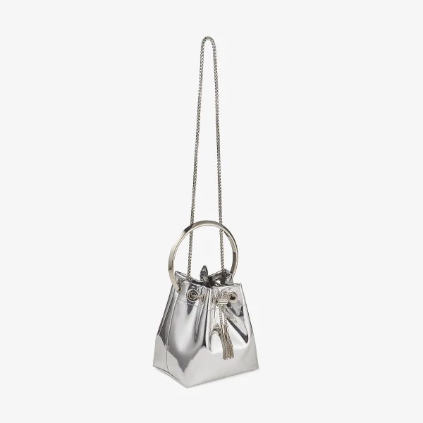 Silver Jimmy Choo Bon Bon Mini Bag, view 4 | Bucket Bags