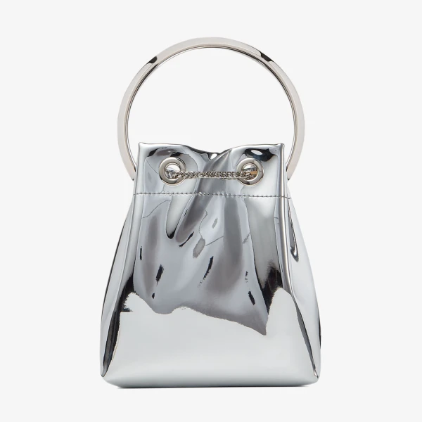 Silver Jimmy Choo Bon Bon Mini Bag, view 6 | Bucket Bags