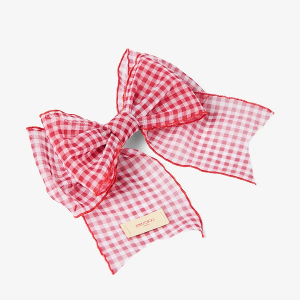 Ruby Red Mix Jimmy Choo Bow Hair Clip, view 2 | Hair Accessories