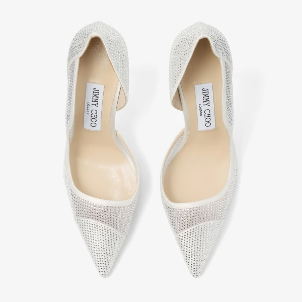 Ivory and Crystal Jimmy Choo Brigitte 100 Pumps, view 5 | Heels
