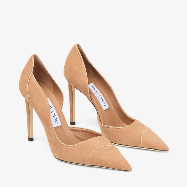 Toffee and Chai Jimmy Choo Brigitte 100 Pumps, view 3 | Heels