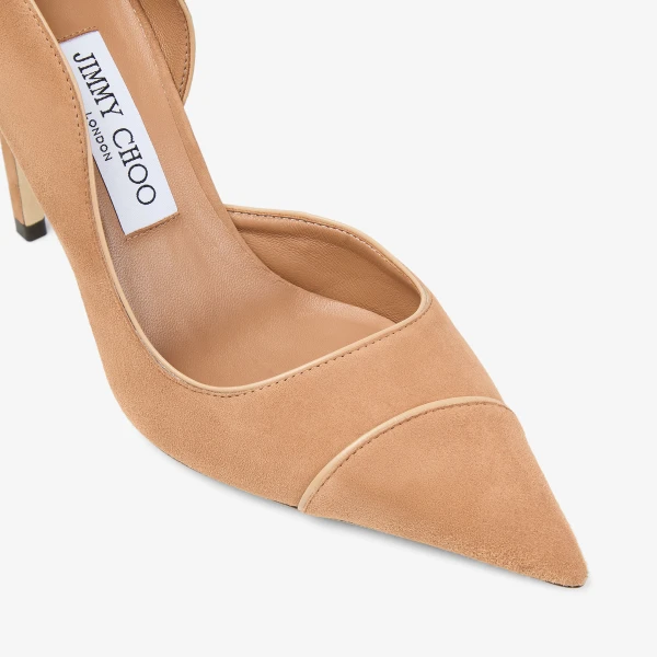 Toffee and Chai Jimmy Choo Brigitte 100 Pumps, view 4 | Heels