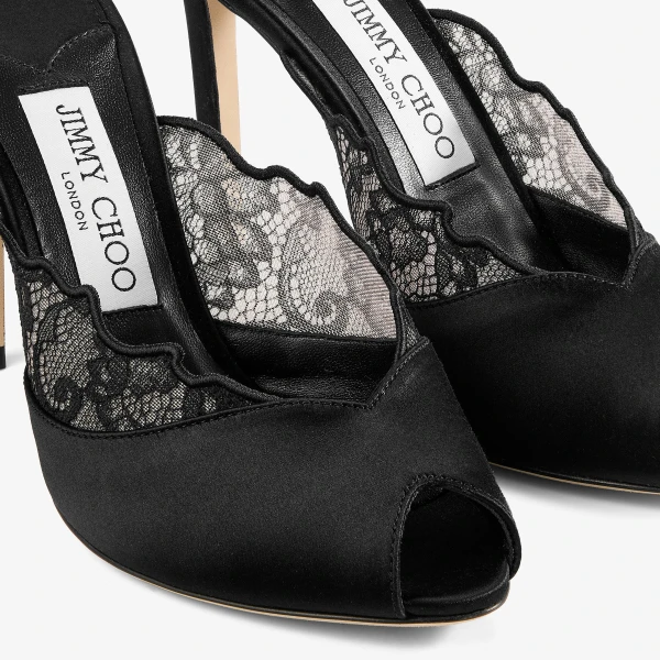 Black Jimmy Choo Brigitte Mule 100, view 4 | Mules