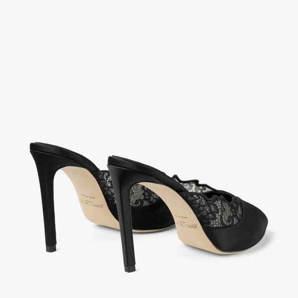 Black Jimmy Choo Brigitte Mule 100, view 6 | Mules