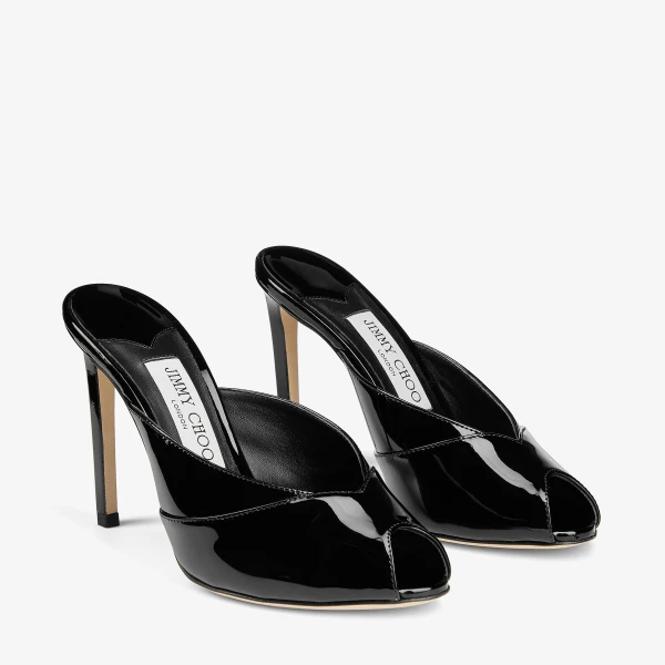 Black Jimmy Choo Brigitte Mule 100, view 3 | Mules