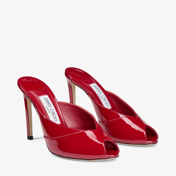 Ruby Red Jimmy Choo Brigitte Mule 100, view 3 | Mules