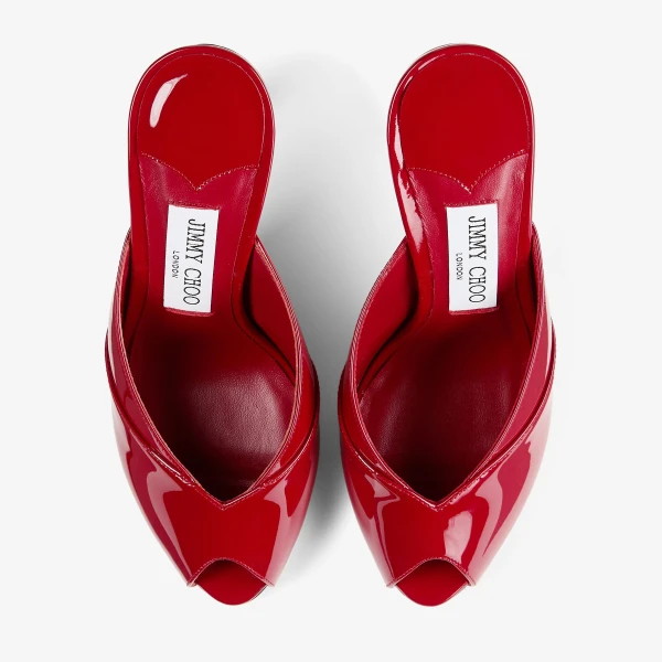Ruby Red Jimmy Choo Brigitte Mule 100, view 5 | Mules