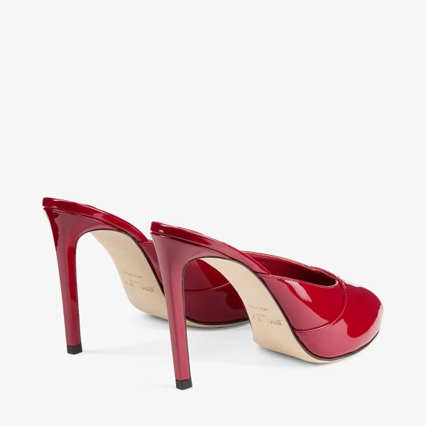 Ruby Red Jimmy Choo Brigitte Mule 100, view 6 | Mules