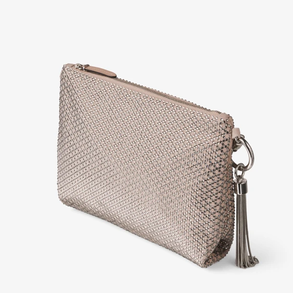 Ballet Pink Jimmy Choo Callie Clutch, view 2 | Clutch Bags