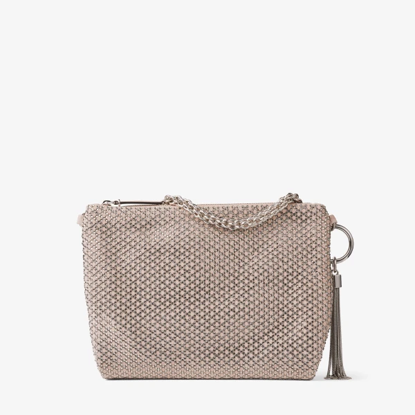 Ballet Pink Jimmy Choo Callie Clutch, view 6 | Clutch Bags