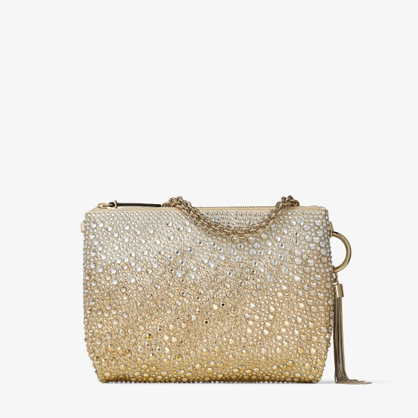 Gold Jimmy Choo Callie Clutch, view 2 | Clutch Bags