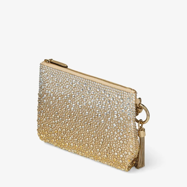 Gold Jimmy Choo Callie Clutch, view 3 | Clutch Bags