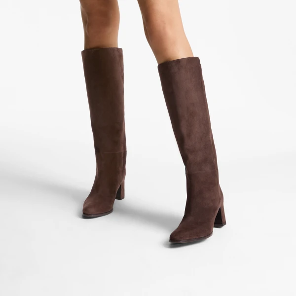 Chocolate Jimmy Choo Caly Knee Boot 65, view 2 | Boots