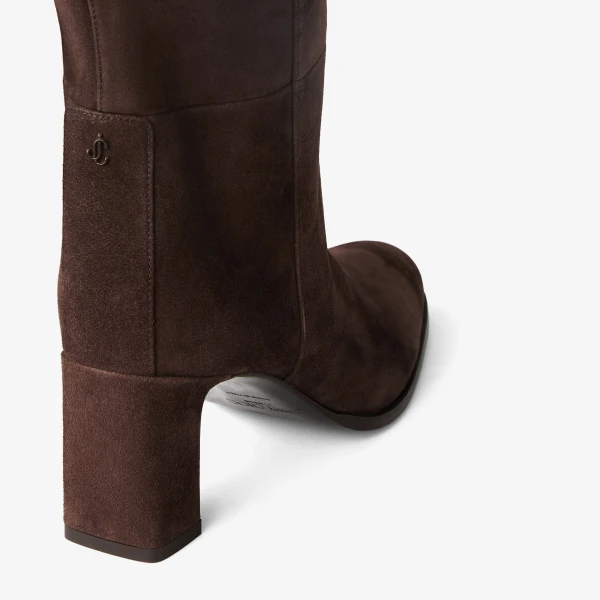 Chocolate Jimmy Choo Caly Knee Boot 65, view 4 | Boots