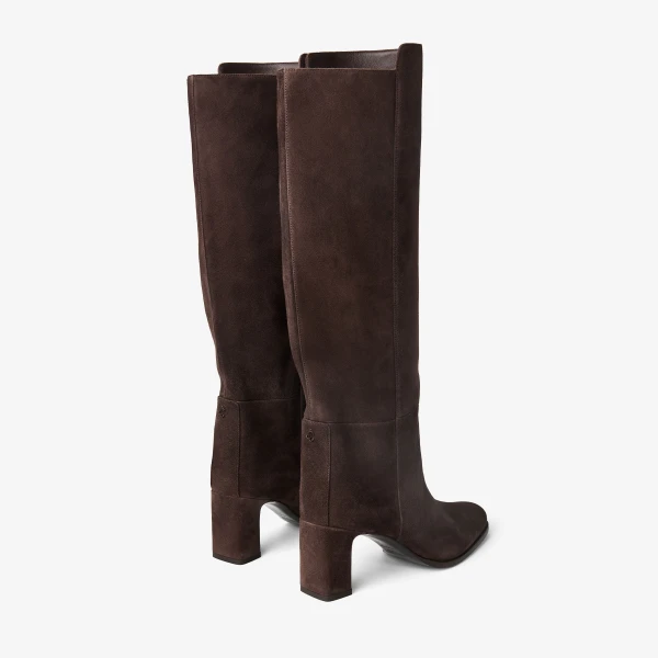 Chocolate Jimmy Choo Caly Knee Boot 65, view 5 | Boots