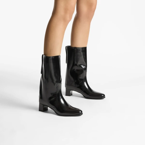 Black Jimmy Choo Caly Mid 45 Ankle Boots, view 2 | Boots