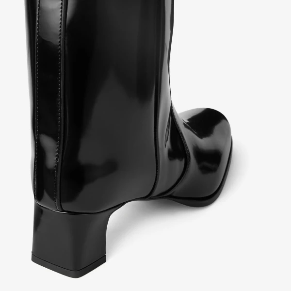 Black Jimmy Choo Caly Mid 45 Ankle Boots, view 4 | Boots
