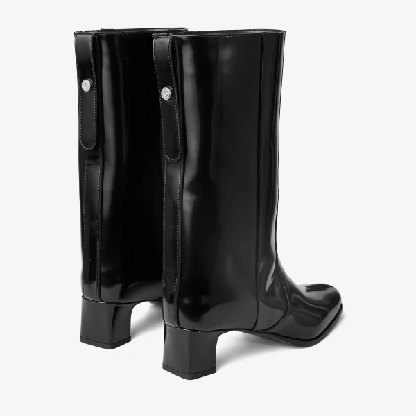 Black Jimmy Choo Caly Mid 45 Ankle Boots, view 5 | Boots