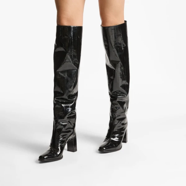 Black Jimmy Choo Caly Over the Knee 85 Knee-high Boots, view 2 | Boots