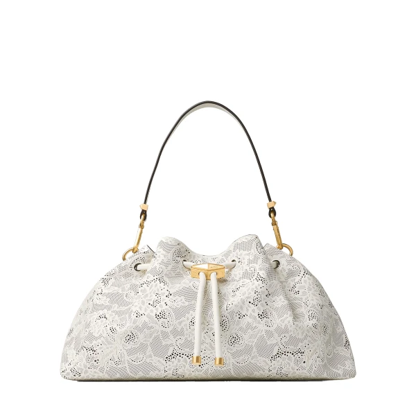 Beige Jimmy Choo Cinch Medium Bucket Bag | Bucket Bags