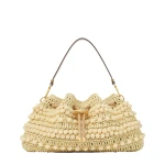 Beige Jimmy Choo Cinch Medium Bucket Bag | Bucket Bags