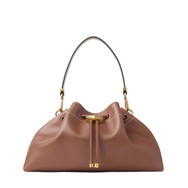 Beige Jimmy Choo Cinch Medium Bucket Bag | Bucket Bags